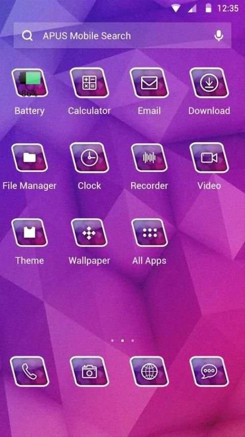 Colorful glass theme for APUS 2 تصوير الشاشة