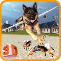 Flying Police chase Dog