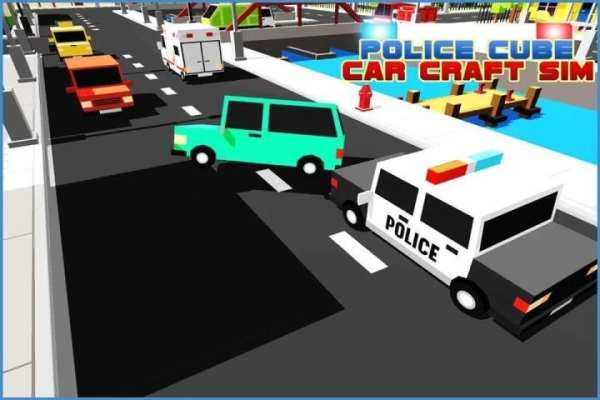 Police Car Craft Cube 3D Sims скриншот 12