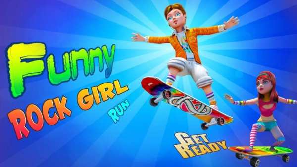 Funny Rock Girl Run screenshot 3