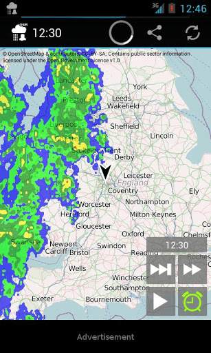 Rain Alarm OSM screenshot 2