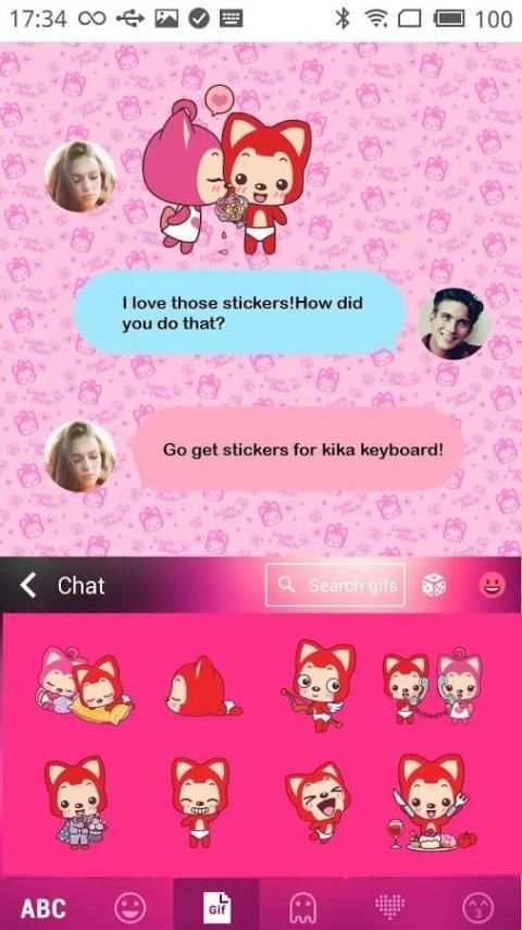 Kika Keyboard Ali Fox Sticker 1 تصوير الشاشة