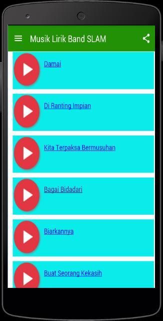 Musik Lirik Band SLAM 2 تصوير الشاشة