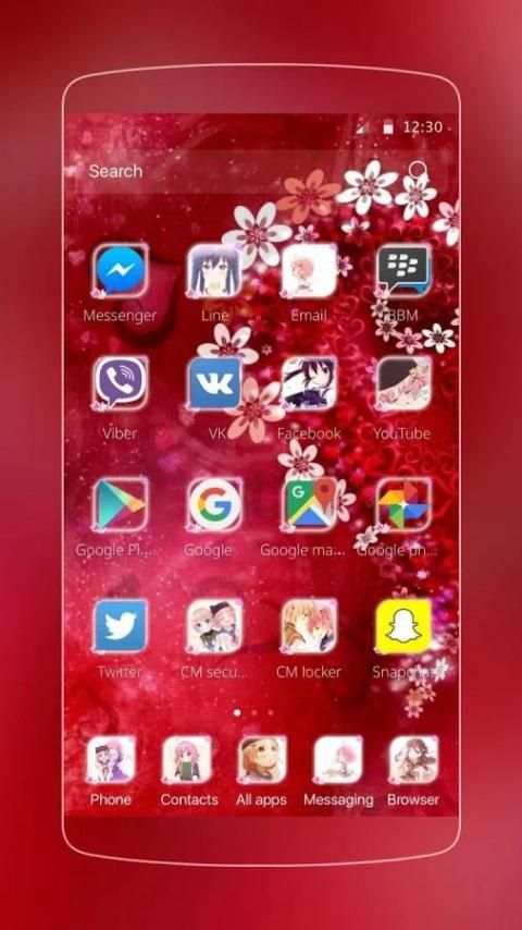 Red rose heart theme screenshot 2