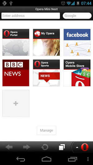 Opera Mini Next web browser स्क्रीनशॉट 1