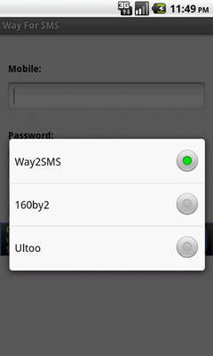 Way 2 Free SMS screenshot 1