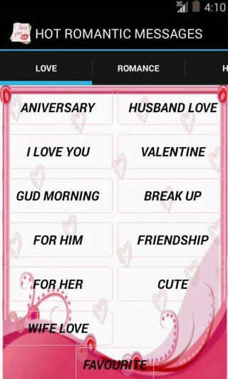 Hot Romantic Messages 10000 screenshot 1