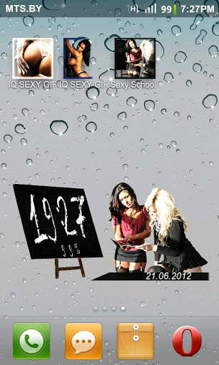 School Sexy Girls Clock Widget screenshot 1
