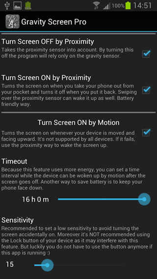 Gravity Screen Pro - On / Off screenshot 2