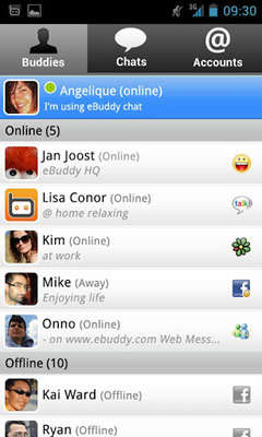eBuddy Messenger स्क्रीनशॉट 2