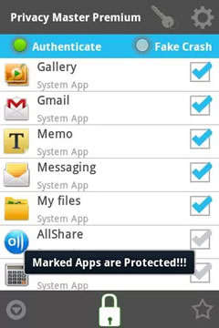 APP LOCK (FakeCrash+ SafeSMS) screenshot 1