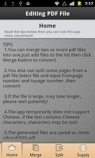 Editing PDF files(merge&amp;split) screenshot 1