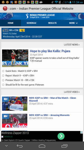 I.P.L - Cricket LIVE 2014 screenshot 3