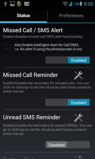 Missed Call / SMS Alert screenshot 2