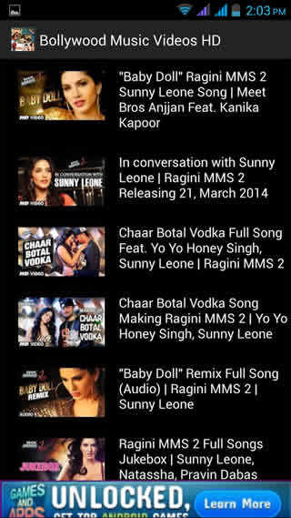 Bollywood Music Videos HD screenshot 2