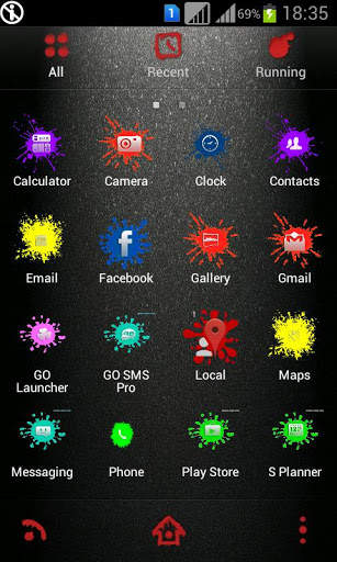 Color Splash Go Launcher Theme 4 تصوير الشاشة