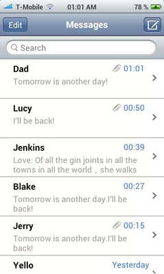 iPhone Messages screenshot 1