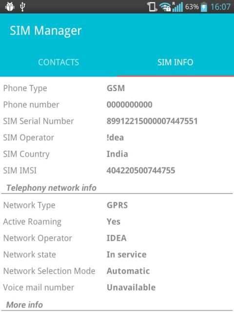 SIM Manager स्क्रीनशॉट 3