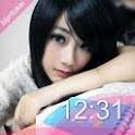 Pretty Girl Clock Live Wallpaper 1.0