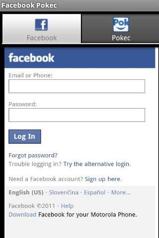 Facebook Pokec screenshot 1