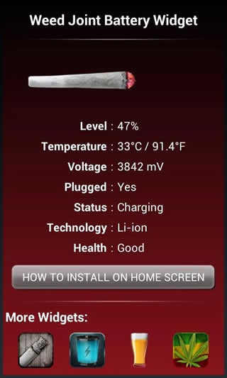 Weed Joint HD Battery Widget screenshot 2