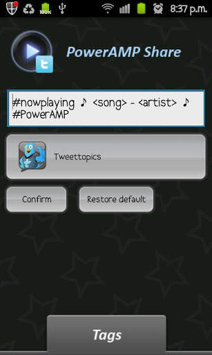 PowerAMP Share Widget screenshot 2