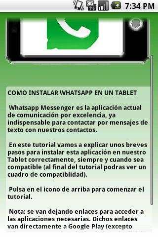 Whatsapp Instalar en Tablet screenshot 1