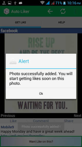 Facebook Auto Like screenshot 3