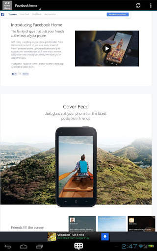 Facebook Home News screenshot 1