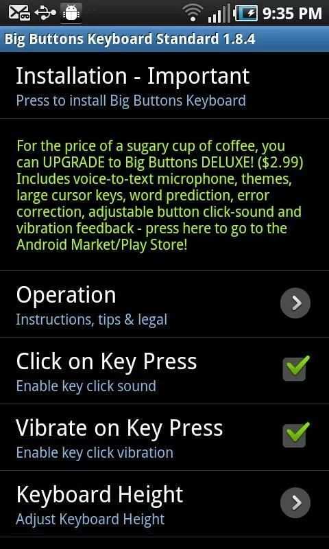 Big Buttons Keyboard Standard screenshot 1