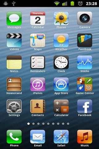 Fake iPhone 5 Theme Launcher screenshot 1