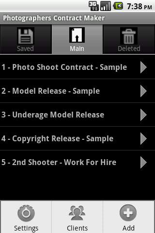 Photogr. Contract Maker Lite скриншот 1