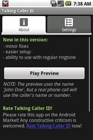 Talking Caller ID (free) स्क्रीनशॉट 2