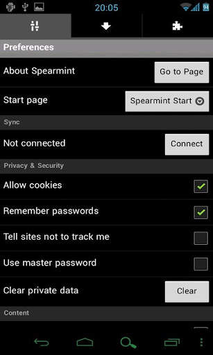 *Spearmint Legacy Browser* screenshot 2