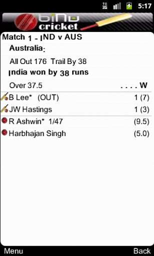 Live Cricket Scores on biNu screenshot 4