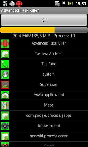 Advanced Task Killer (Live) screenshot 1