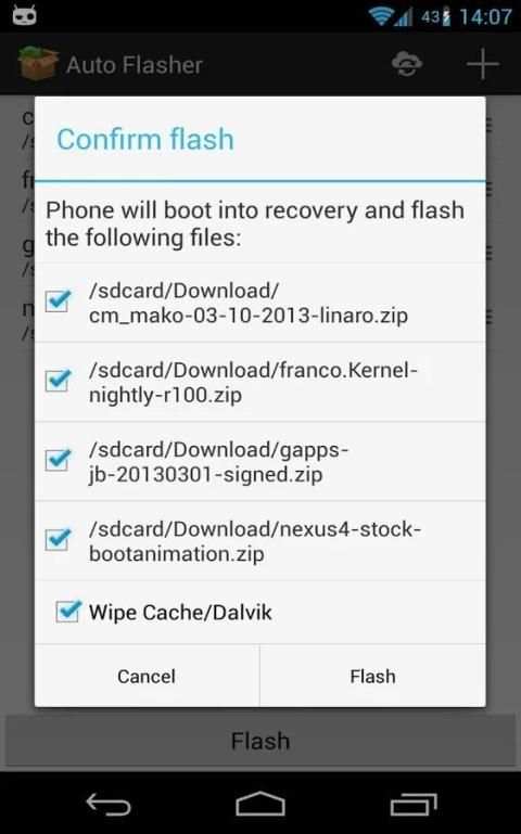 Auto Flasher ROM flash utility स्क्रीनशॉट 4
