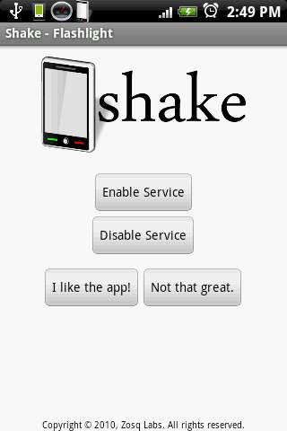 Shake - Flashlight screenshot 1