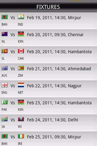 World Cup Cricket - Live Score screenshot 3