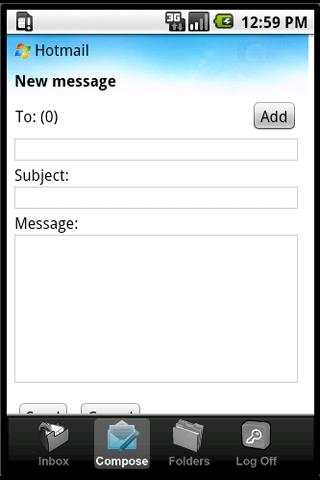 Windows Live Hotmail App 3 تصوير الشاشة