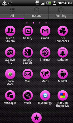 Pink Night GOLauncher EX Theme 2 تصوير الشاشة