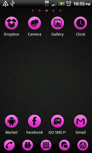 Pink Night GOLauncher EX Theme 1 تصوير الشاشة