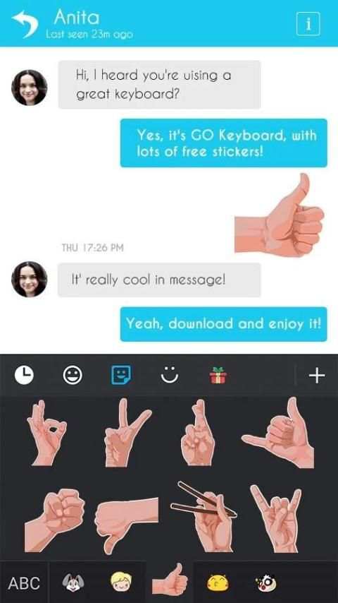 Keyboard Sticker Hand Emotes 3 تصوير الشاشة