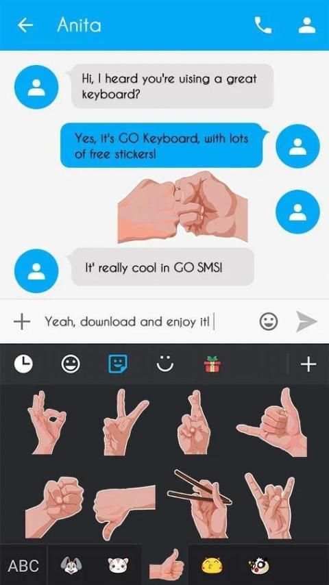 Keyboard Sticker Hand Emotes 2 تصوير الشاشة