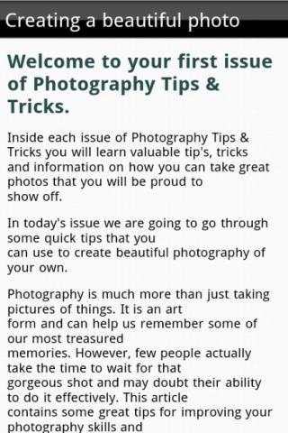 A+ Photography Tips and Tricks 2 تصوير الشاشة