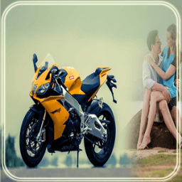 Racing Bike Photo Frame أيقونة
