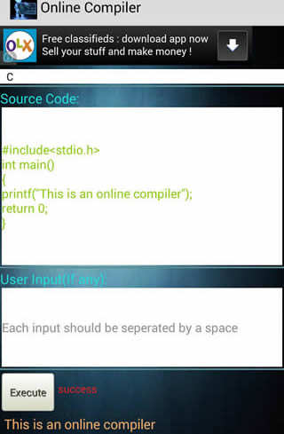 Online Compiler screenshot 1