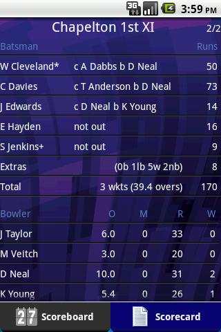 Total Cricket Scorer Lite screenshot 2