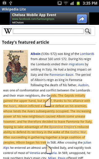 Wikipedia Lite screenshot 3