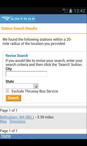 Amtrak mobile launcher screenshot 5
